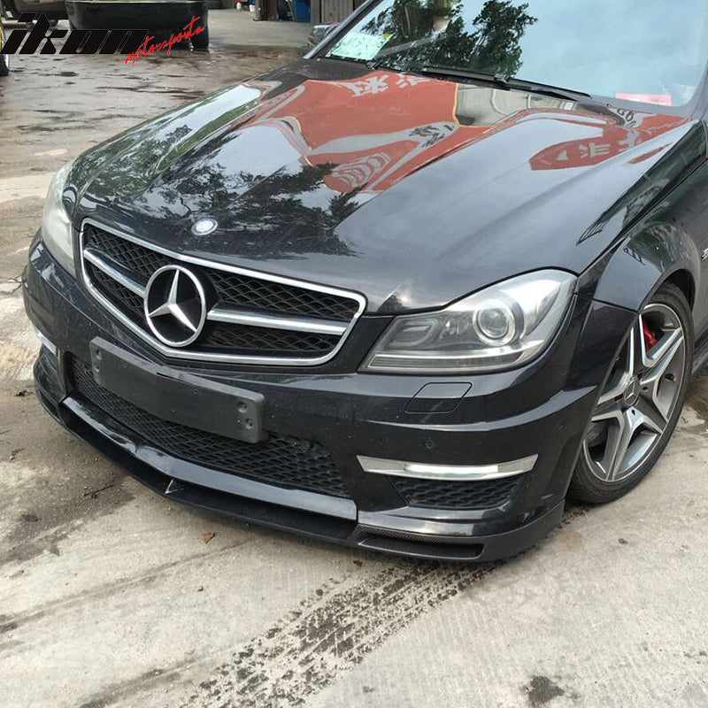2012-2014 Mercedes Benz C Class W204 AMG V Style Front Bumper Lip Carb