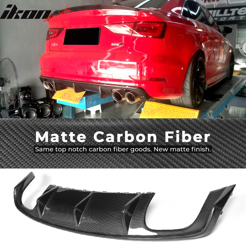 2013-2016 Audi S3 8V Sedan OE Style Rear Bumper Diffuser Carbon Fiber