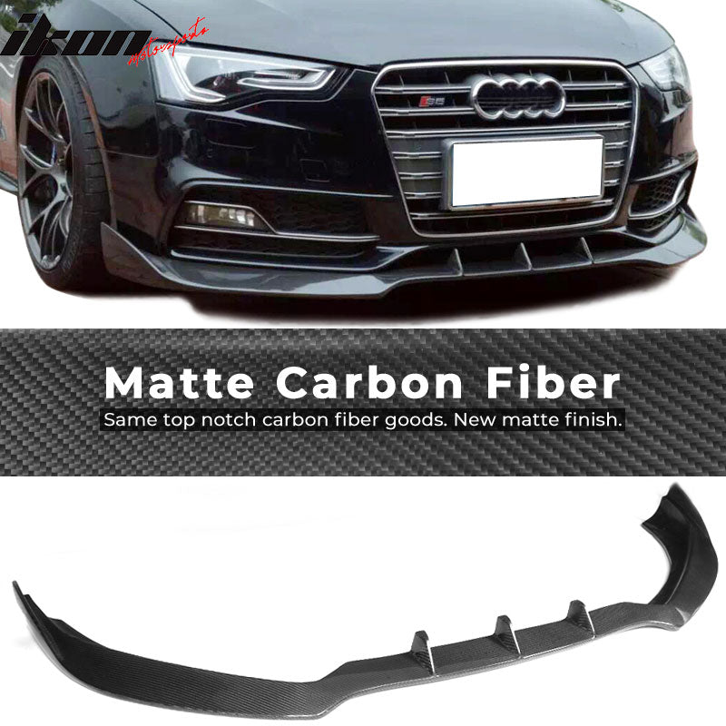 2013-2017 Audi S5 Facelift B8 JC Style Front Bumper Lip Carbon Fiber