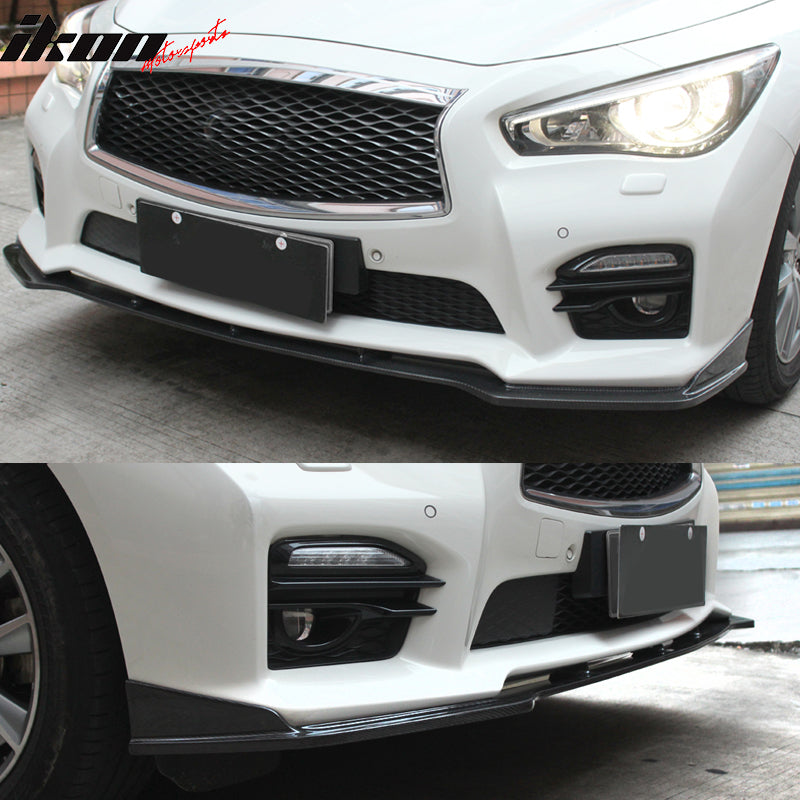 2014-2017 Infiniti Q50 V37 ST Style Front Bumper Lip Carbon Fiber FRP