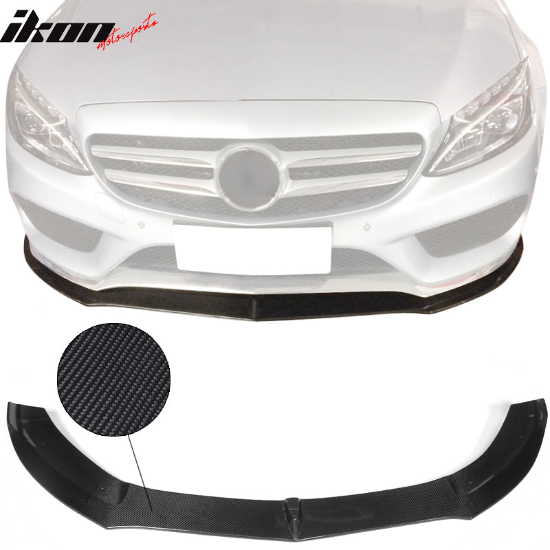 2015-2018 Benz W205 C Class PSM Style Front Bumper Lip Carbon Fiber