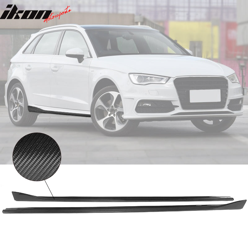 2014-2017 Audi A3 S Line S3 JC Style Side Skirts Panels Carbon Fiber