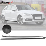 2014-2017 Audi A3 S Line S3 JC Style Side Skirts Panels Carbon Fiber