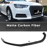 2017-2019 Audi A4 B9 JC Style Front Bumper Lip Spoiler Carbon Fiber