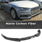 2017-2019 Audi A4 S4 B9 Sedan JC Style Front Bumper Lip Carbon Fiber