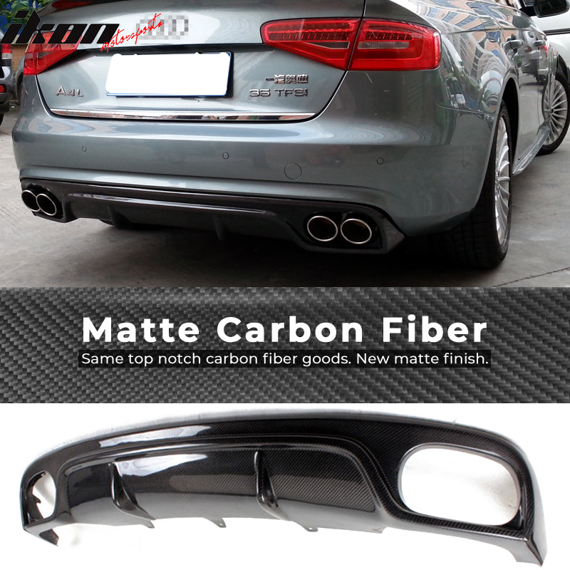 2013-2016 Audi A4 B9 Sedan R Style Rear Bumper Diffuser Carbon Fiber