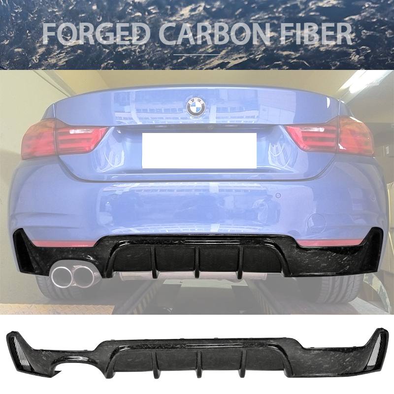 2014-2020 BMW 4 Series 428i P Rear Bumper Diffuser Forged Carbon Fiber