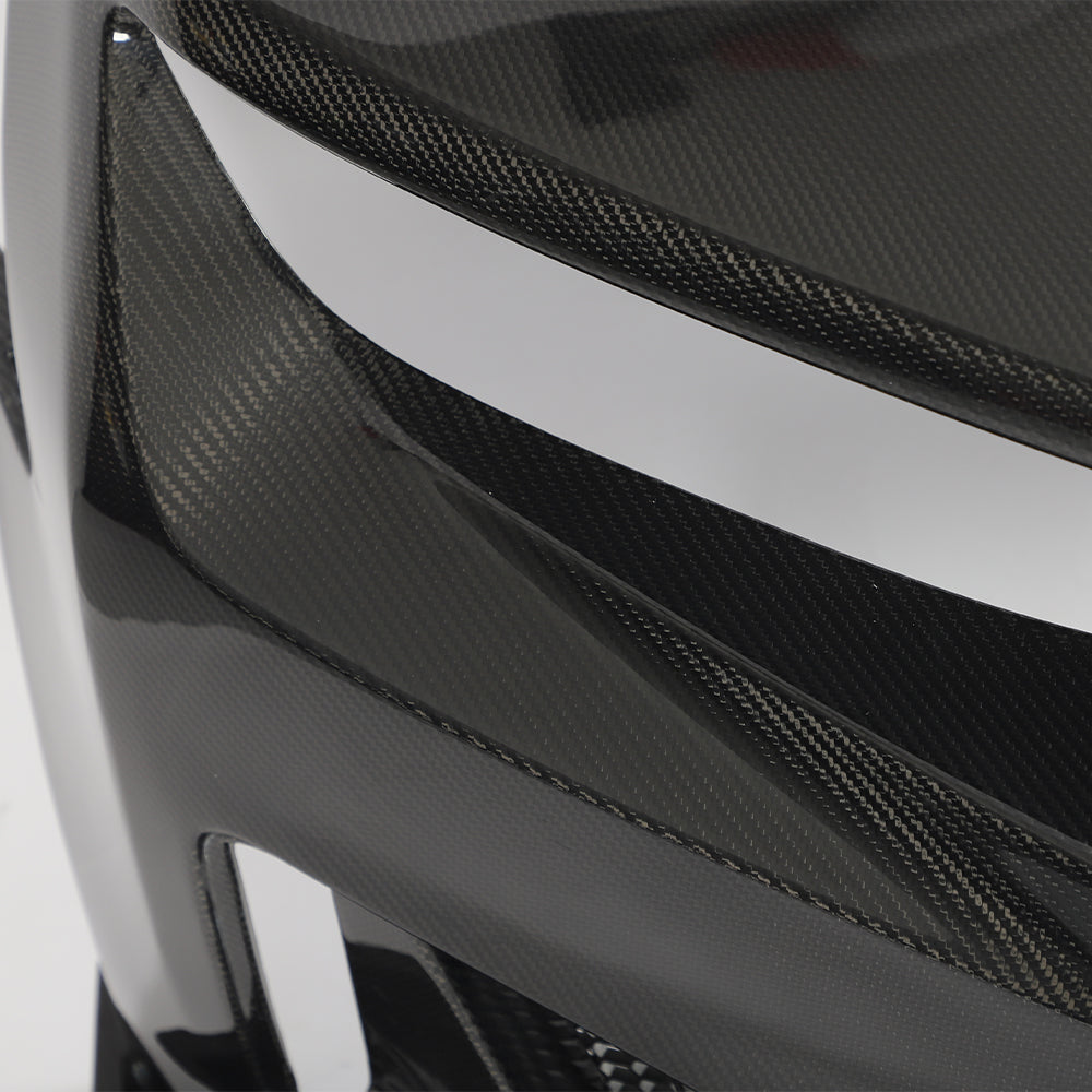 2017-2025 Chevy Camaro ZL1 Black Panther 1PC Full Gloss Carbon Fiber Track Package Front Bumper Conversion