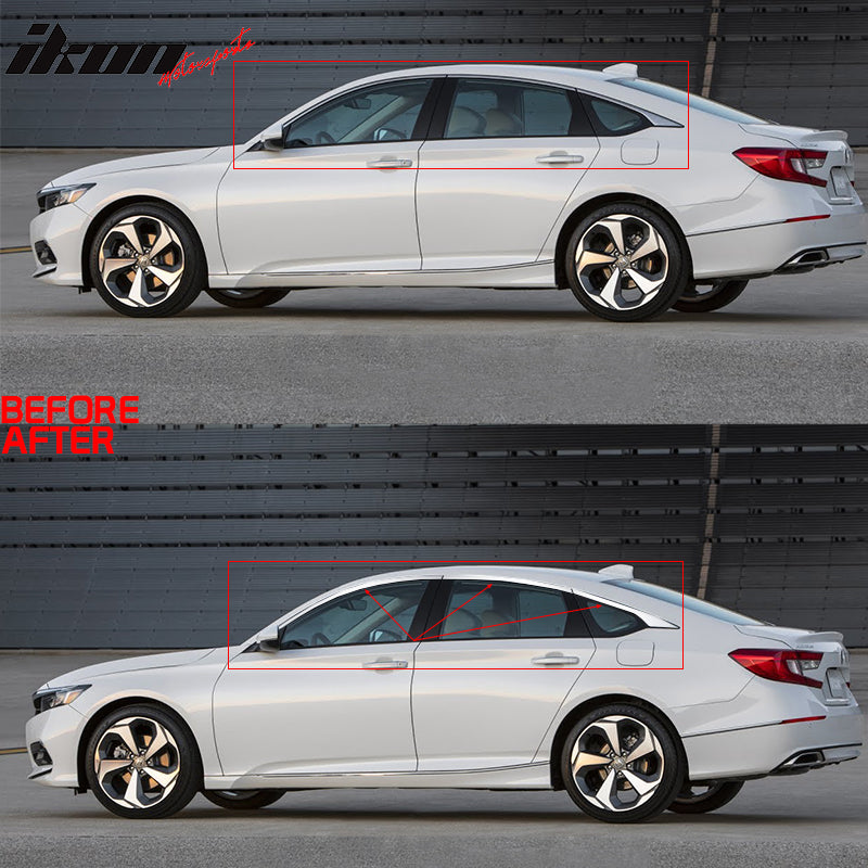 2018-2022 Honda Accord  White Window Trim Chrome Delete Vinyl Kit