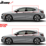 2017-2020 Honda Civic Gloss Black Window Trim Chrome Delete Vinyl Kit