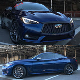 2017-2022 Infiniti Q60 Gloss Grill Foglight Vent Chrome Delete Vinyl