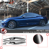 2017-2019 Infiniti Q60 Coupe Gloss Black Window Trim Chrome Delete Kit