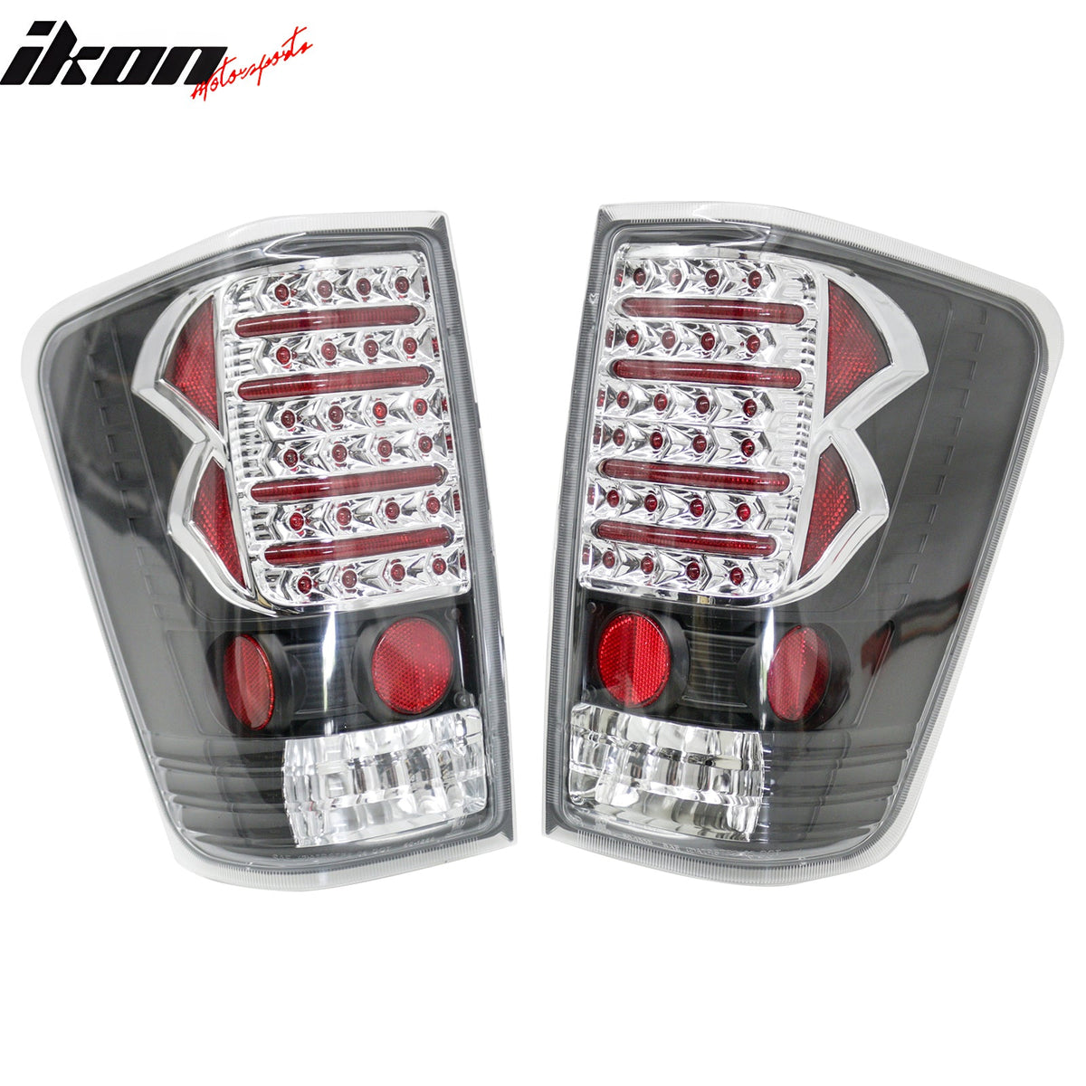 2004-2015 Nissan Titan 2PCS RH LH Left Right Driver Passenger Side Rear Tail Lights Lamps Assembly Replacement Black Chrome