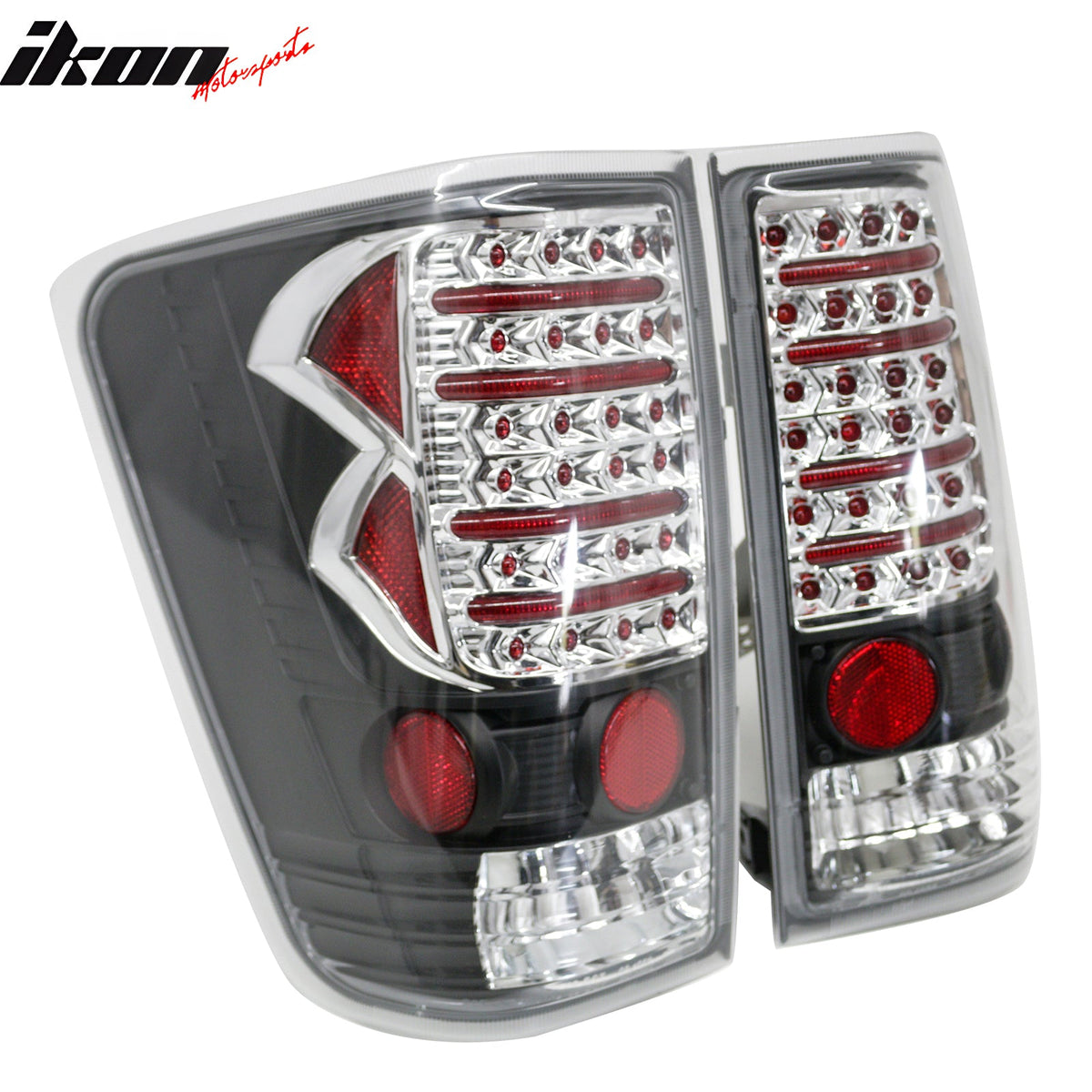 2004-2015 Nissan Titan 2PCS RH LH Left Right Driver Passenger Side Rear Tail Lights Lamps Assembly Replacement Black Chrome