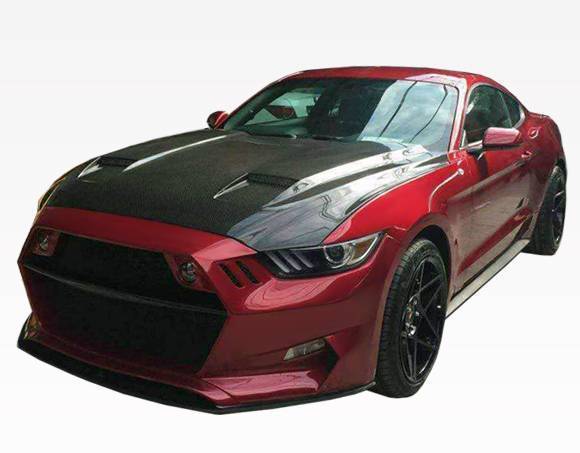 2015-2017 Ford Mustang 2 doors MK7 Style Carbon Fiber Black Hood