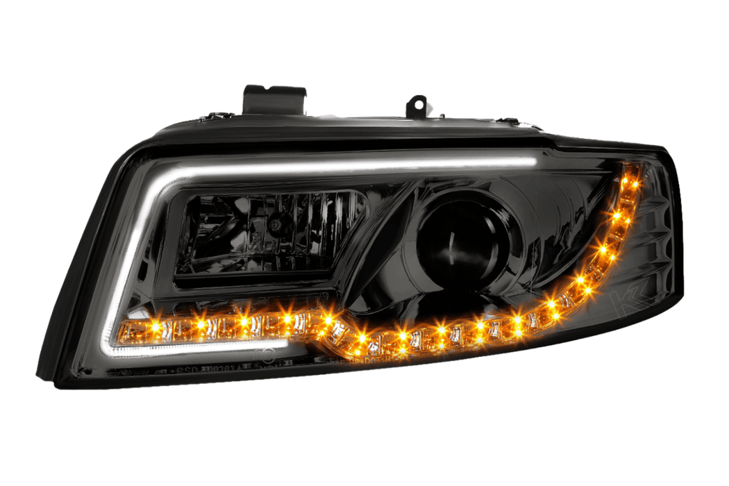 Audi A4 Chrome Smoked DRL LED Headlights (02-05)