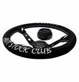 Suede Deep Dish Steering Wheel + Short Hub Adapter Kit For Cadillac Corvette Suburban Neon