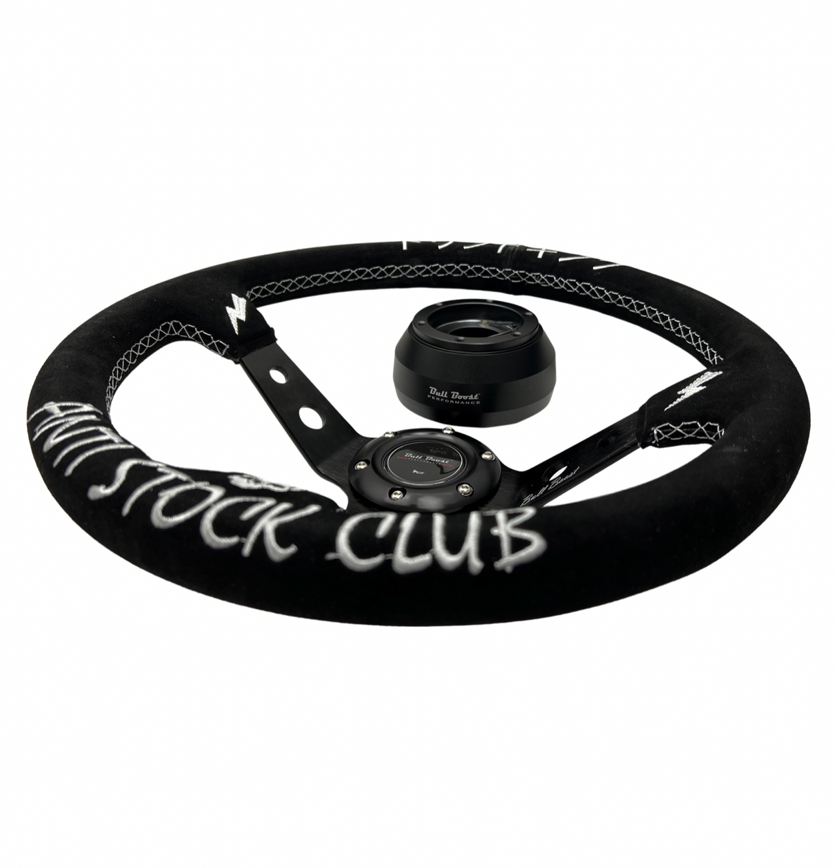 Suede Deep Dish Steering Wheel + Short Hub Adapter Boss Kit For Subaru BRZ FRS tC xB xD