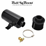 2 port Oil Catch Tank Can Baffled Breather Filter Aluminum 750ml Reservoir