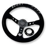 3"DEEP DISH 6-BOLT STEERING WHEEL BLACK SUEDE FOR Dodge GM Buick Chevy Vehicles