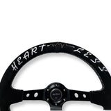 3"DEEP DISH 6-BOLT STEERING WHEEL BLACK SUEDE FOR Dodge GM Buick Chevy Vehicles