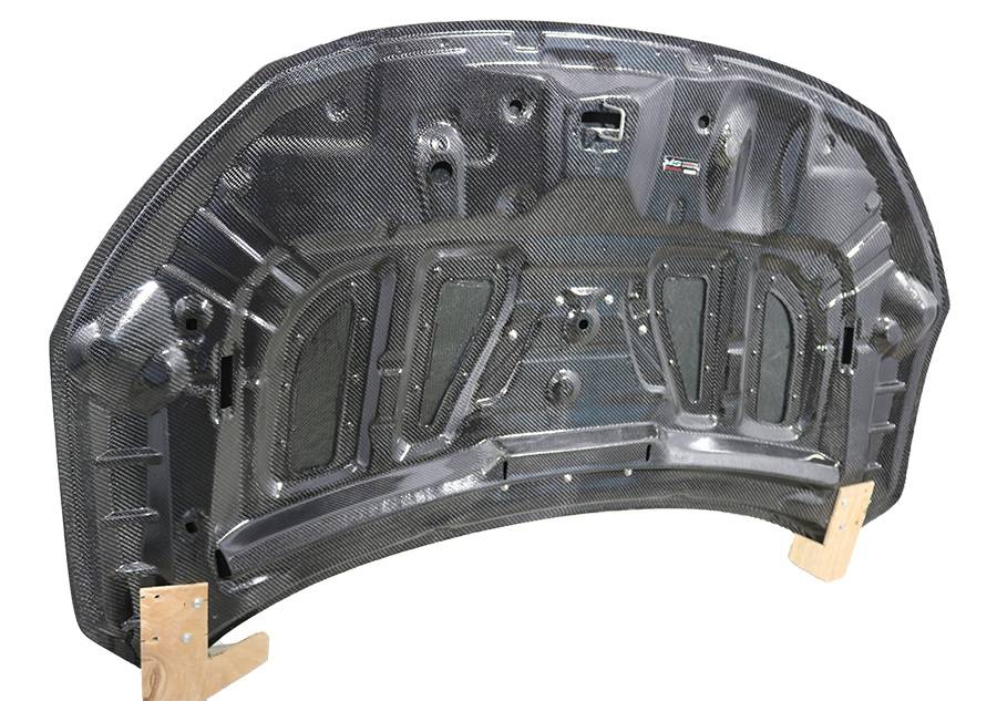 2017-2021 Honda Civic Type R Style Double Sided Carbon Fiber Carbon Fiber Black Hood