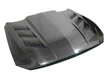 2018-2023 Ford Mustang 2 doors AMS Style Carbon Fiber Black Hood
