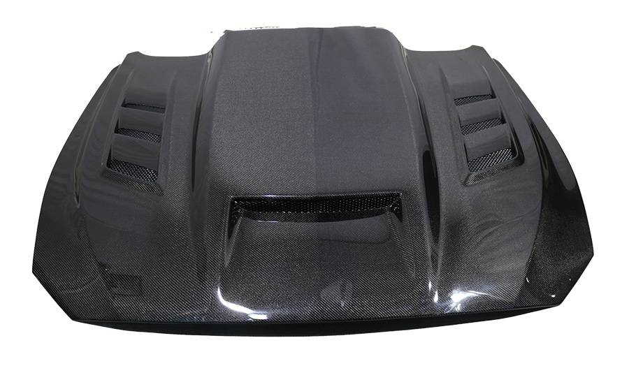 2018-2023 Ford Mustang 2 doors TERMINATOR Style Carbon Fiber Black Hood