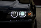 1996-2003 BMW E39 P39 Style Black Headlights with White UHP LED