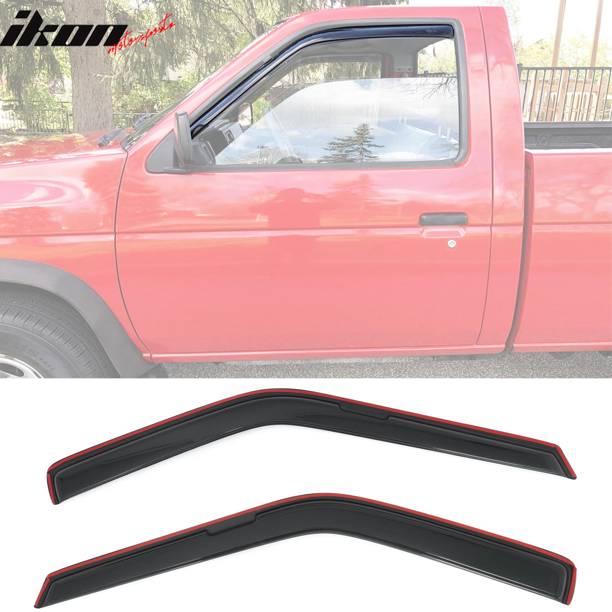 1987-1990 Nissan Pathfinder& 1987-1997 Pickup Standard Cab In-Channel Window Visors Acrylic Sun Rain Deflectors 2PCS