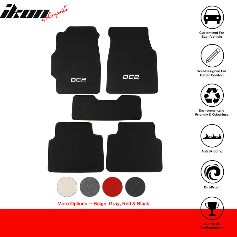 Floor Mat for Acura Integra 1994-2001 Black DC2 Logo 5PC Nylon