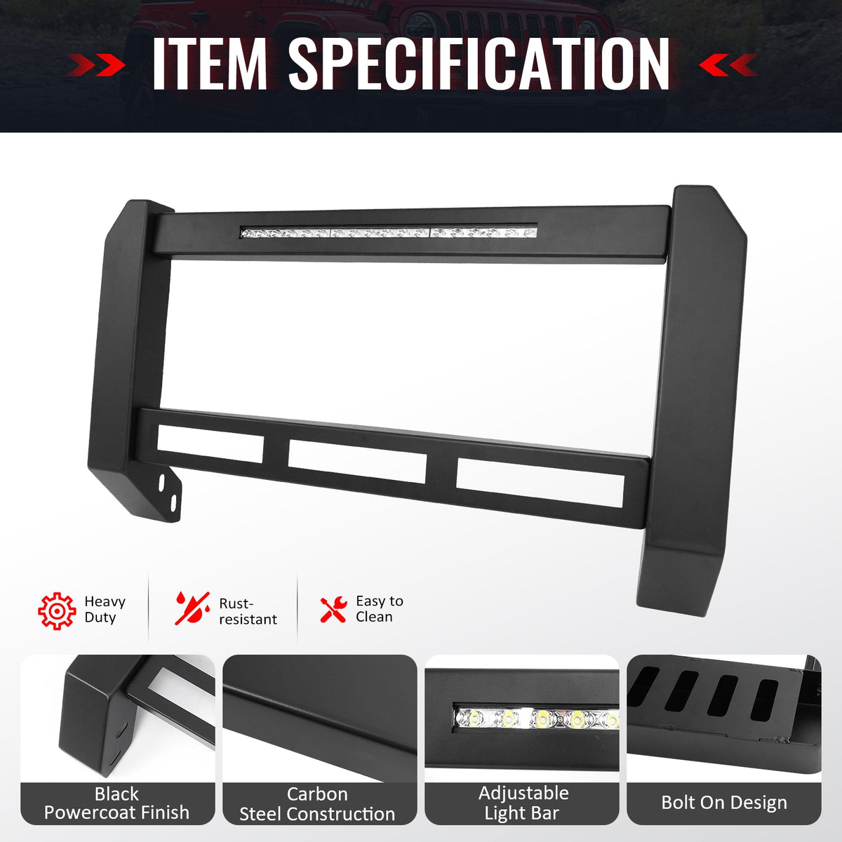 2009-2018 Dodge Ram 1500 2019-2023 Classic Bumper Grille Guard W/LED