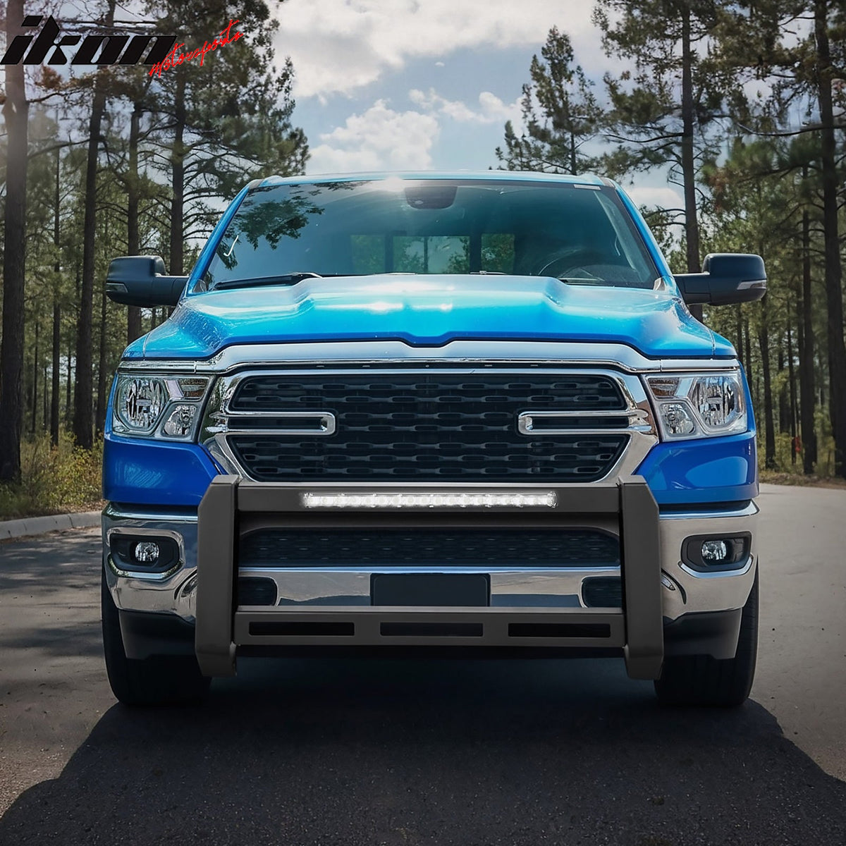 2019-2024 Ram 1500 Bull Bar Brush Bumper Grille Guard Protector W/LED