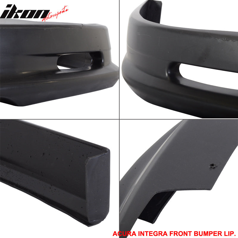 Black PP Mugen Front & Rear Bumper Lip Fits 98-01 Acuraintegra