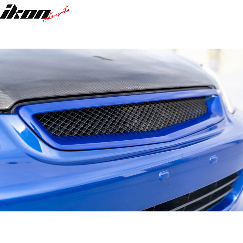 1999-2000 Honda Civic Grill Type R Unpainted Black Bumper Grille ABS
