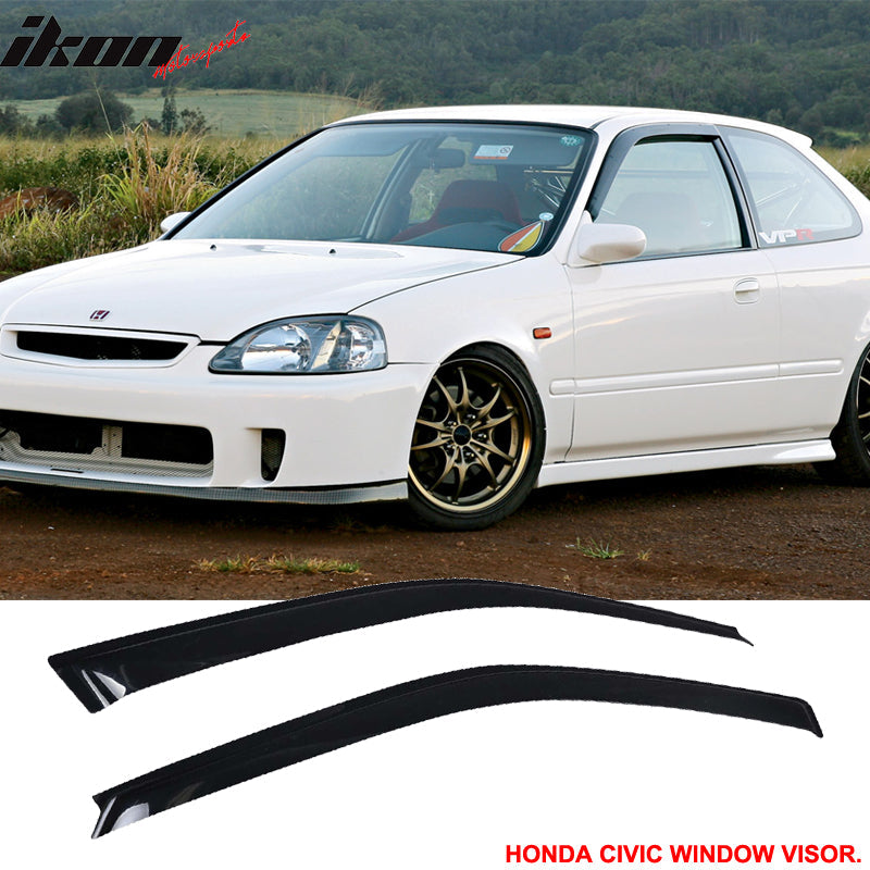 Fits Honda Civic 99-00 EK 3D Front Bumper Lip + Sun Window Visor