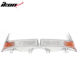 1999-2004 Ford F-250/F-350 Super Duty 2001-2004 Excursion Front Bumper Turn Signal Parking Lights Lamp Assembly Replacement Chrome Housing Amber Lens