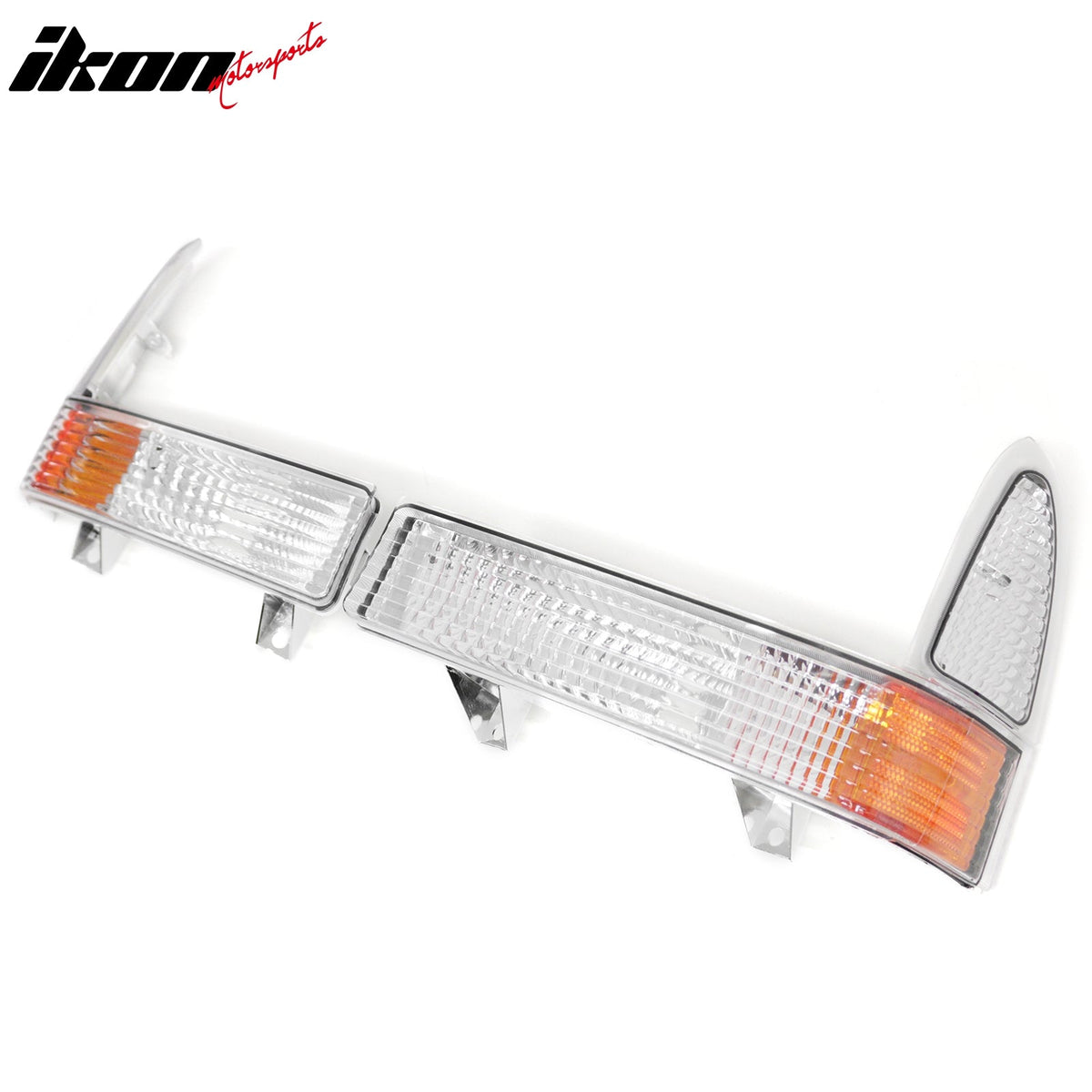 1999-2004 Ford F-250/F-350 Super Duty 2001-2004 Excursion Front Bumper Turn Signal Parking Lights Lamp Assembly Replacement Chrome Housing Amber Lens