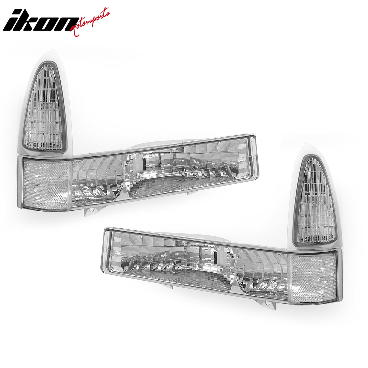 1999-2004 Ford F-250/F-350 Super Duty & 2001-2004 Excursion Front Bumper Turn Signal Parking Lights Lamp Assembly Replacement Chrome Housing