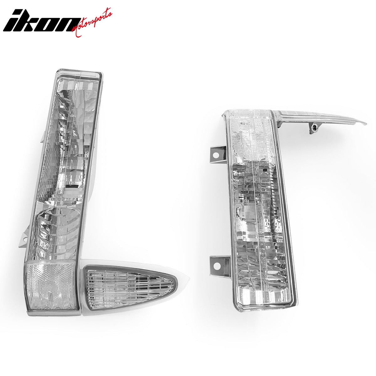 1999-2004 Ford F-250/F-350 Super Duty & 2001-2004 Excursion Front Bumper Turn Signal Parking Lights Lamp Assembly Replacement Chrome Housing