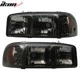 Clearance! Front Bumper Crystal Head Lights for GMC Sierra 1999-2006 Pair Clear Lens