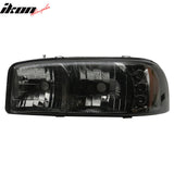 Clearance! Front Bumper Crystal Head Lights for GMC Sierra 1999-2006 Pair Clear Lens