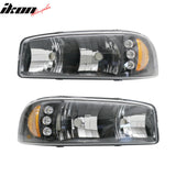 Clearance! Front Bumper Crystal Head Lights for GMC Sierra 1999-2006 Pair Clear Lens
