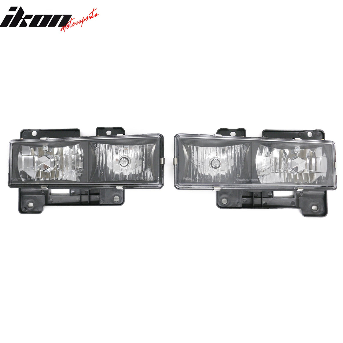 1988-1993 Chevy C/K 1992-1993 Chevy Blazer Head Lights Black Housing Clear Lens 2PC