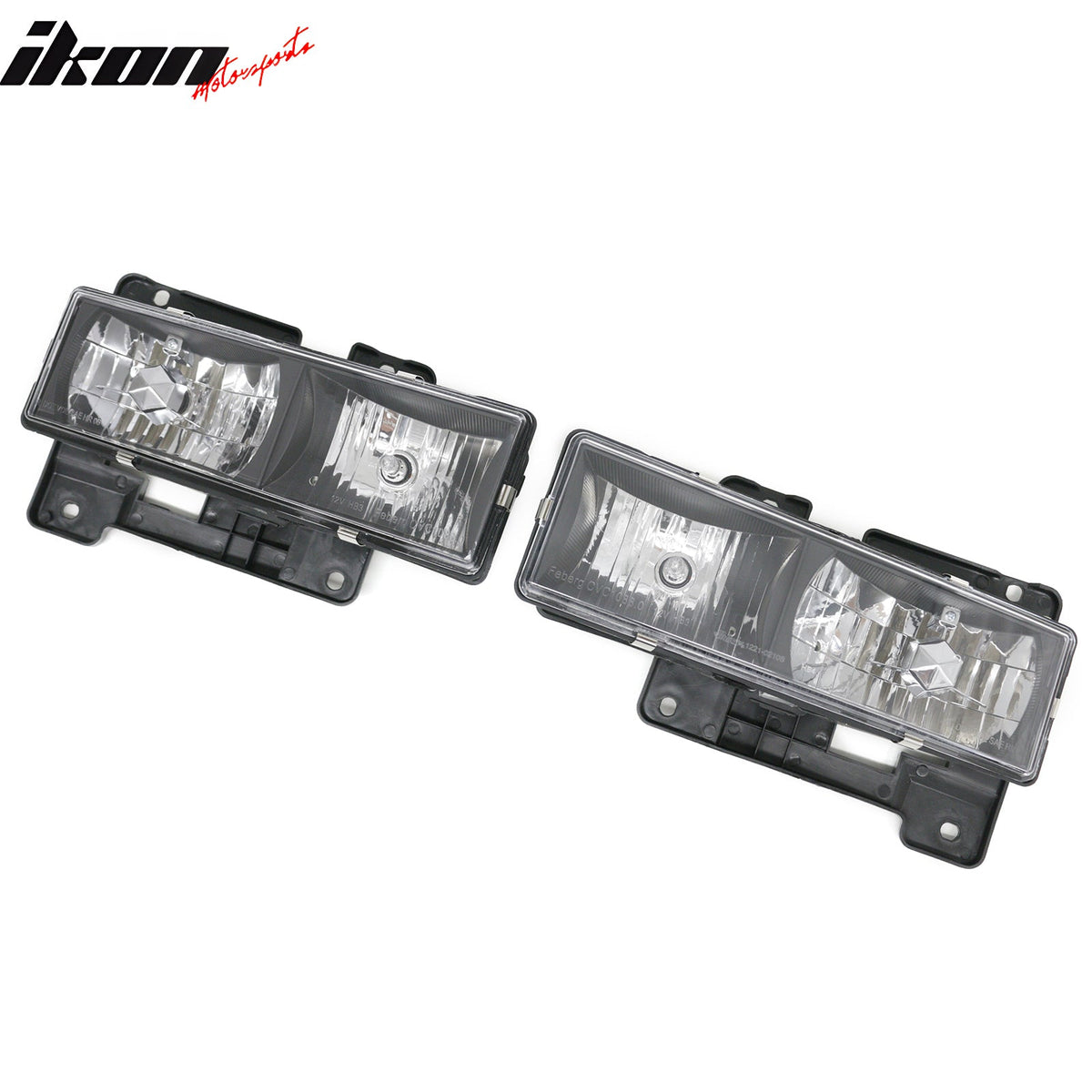 1988-1993 Chevy C/K 1992-1993 Chevy Blazer Head Lights Black Housing Clear Lens 2PC