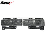 1992-1994 Chevy Blazer 1995-2000 Tahoe 1992-1999 C/K 1500/2500 Suburban GMC Yukon Front Bumper Driving Headlights Lamp Assembly Replacement Smoke Lens