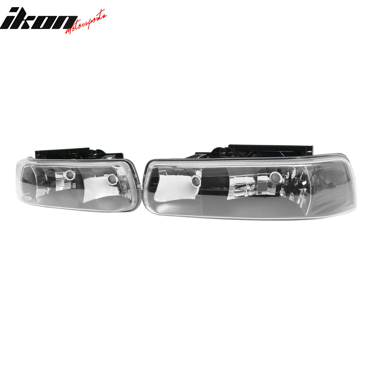 1999-2002 Chevy Silverado 1500 2500 2000-2006 Tahoe Head Lights Black Housing Pair