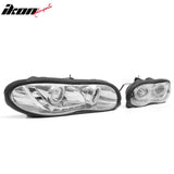 1998-2002 Chevrolet Chevy Camaro 2PCS Driver Passenger Side Front Bumper Driving Headlights Head Lamps Assembly Replacement R8 Style Clear Lens