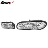1998-2002 Chevrolet Chevy Camaro 2PCS Driver Passenger Side Front Bumper Driving Headlights Head Lamps Assembly Replacement R8 Style Clear Lens