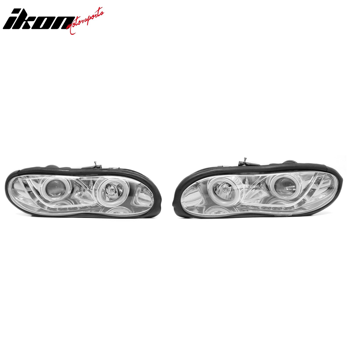 1998-2002 Chevrolet Chevy Camaro 2PCS Driver Passenger Side Front Bumper Driving Headlights Head Lamps Assembly Replacement R8 Style Clear Lens